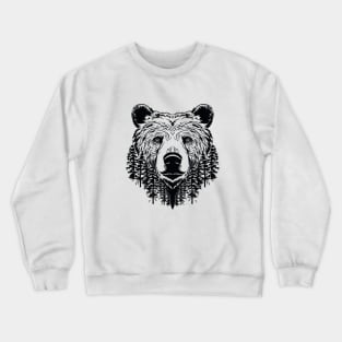 Grizzly Bear Animal Freedom World Wildlife Wonder Vector Graphic Crewneck Sweatshirt